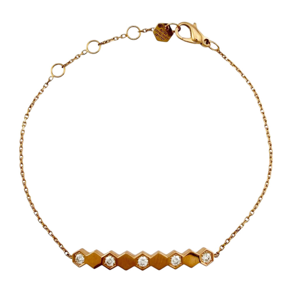 Chaumet B. de Bracelet, 18K Pink Gold, 0.19ct Diamond, Women's.